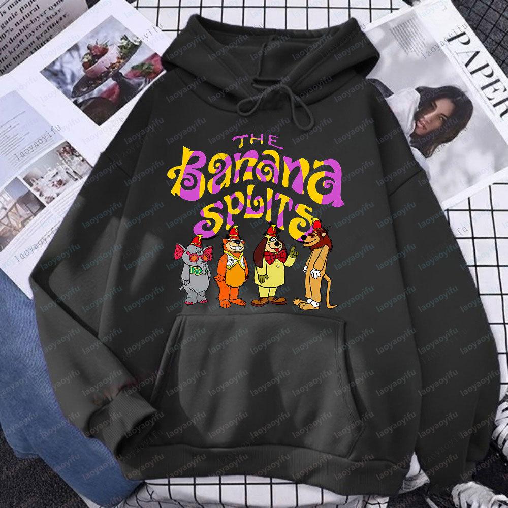 The Banana Splits Classic TV Show Hoodie Unisex Retro Cartoon Novelty Sweatshirt Casual Fashion Long Sleeve Gift Men Women Tops