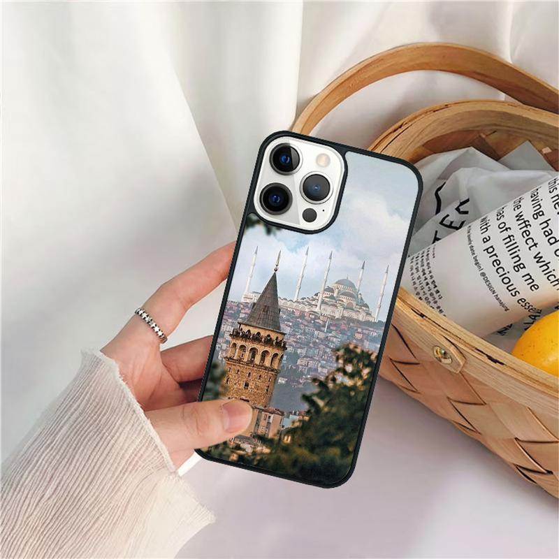 Турция Стамбул Пейзаж Чехол для телефона Для iPhone 17 Air 16 15 14 11 12 13 Pro MAX Plus coque Обложка Корпус