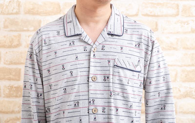 Маска для сна для глаз Мягкая и гладкая трикотажная ткань с собачкой Длинная передняя часть Размеры 32011 Пижама K's, Принт, 100% хлопок, Приятная к коже, Рукава, Прорезь,