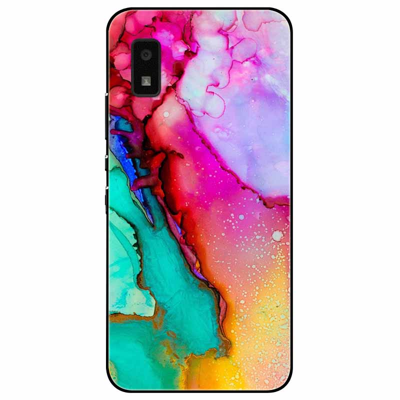 Для Sharp Aquos Wish2 Wish 2 Чехол SH-51C Силиконовый Мягкий Мраморный Цветочный Черный Задние Крышки для Sharp Aquos Wish3 Wish 3 SH-53D ТПУ