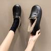 New Winter 2024 Velvet Warm Soft Leather Cotton Shoes for Women Fashion for Wear Small Leather Shoes for Women Zapatos De Mujer