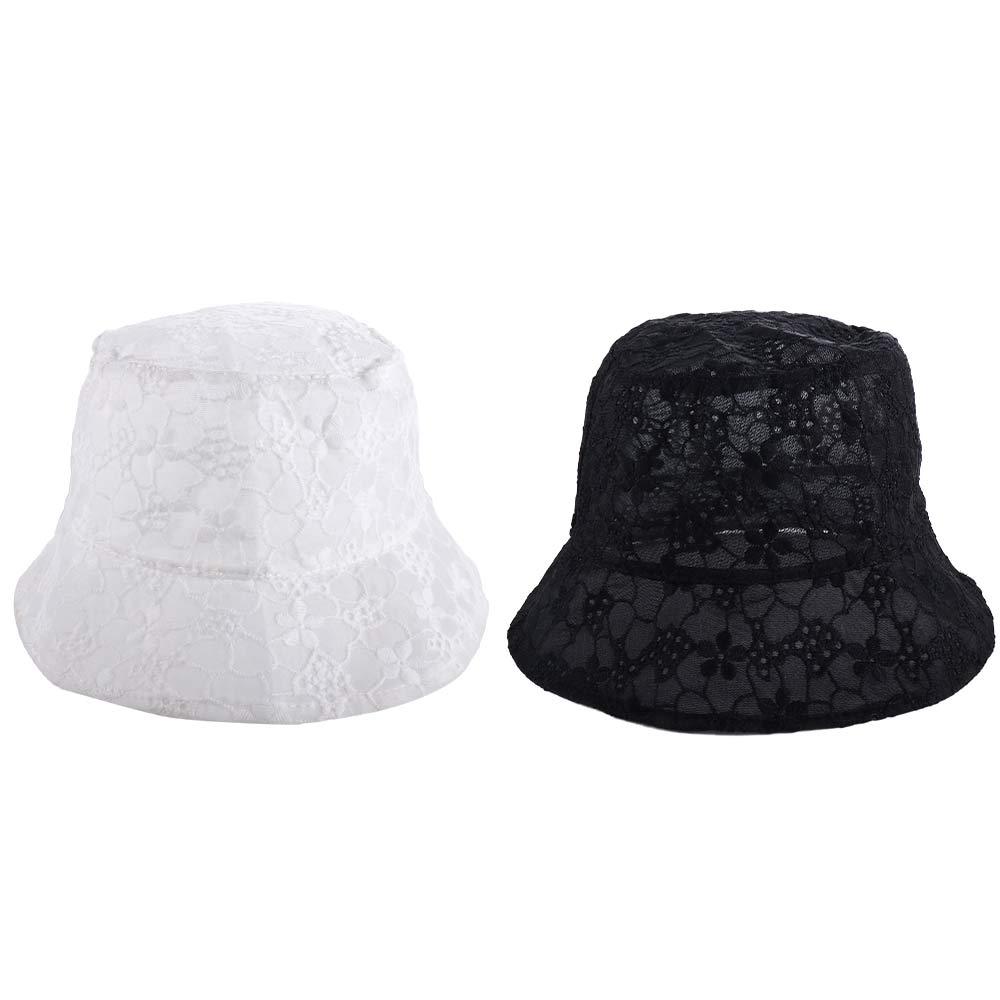 Pure Color Caps Sun Protection Summer Hat Mesh Basin Lace Bucket Hat Sun Cap Female Hats Sun Hat