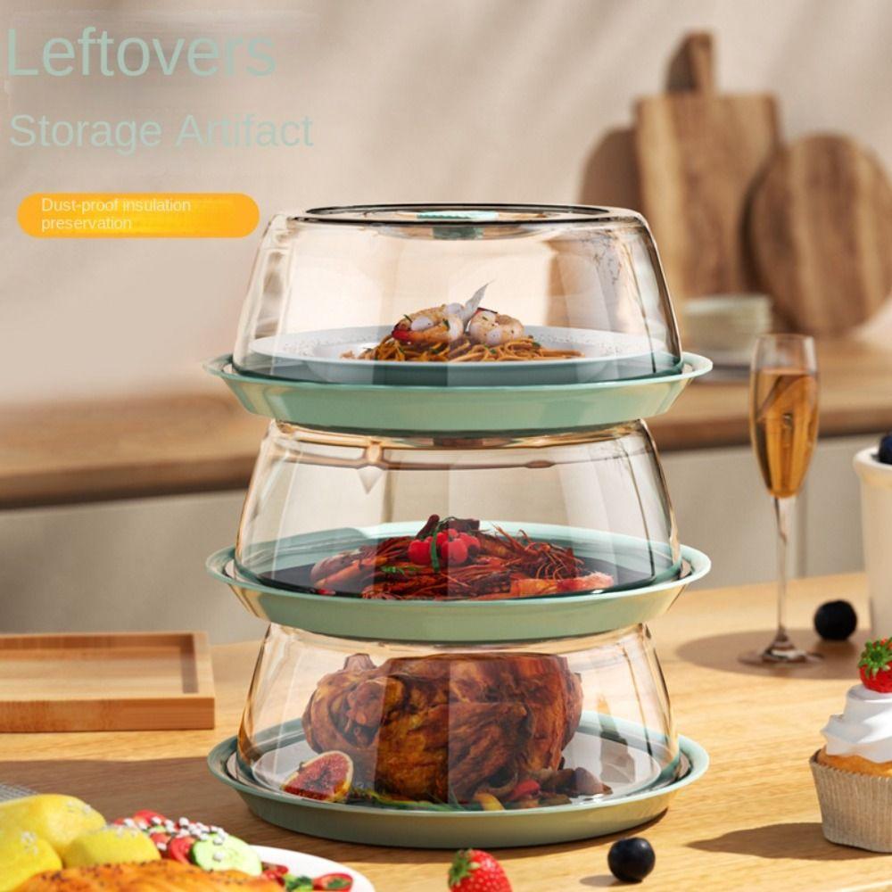 Прозрачная изоляционная крышка для блюд, штабелируемый поднос для подачи еды, крышка для подогрева еды, кухонные аксессуары