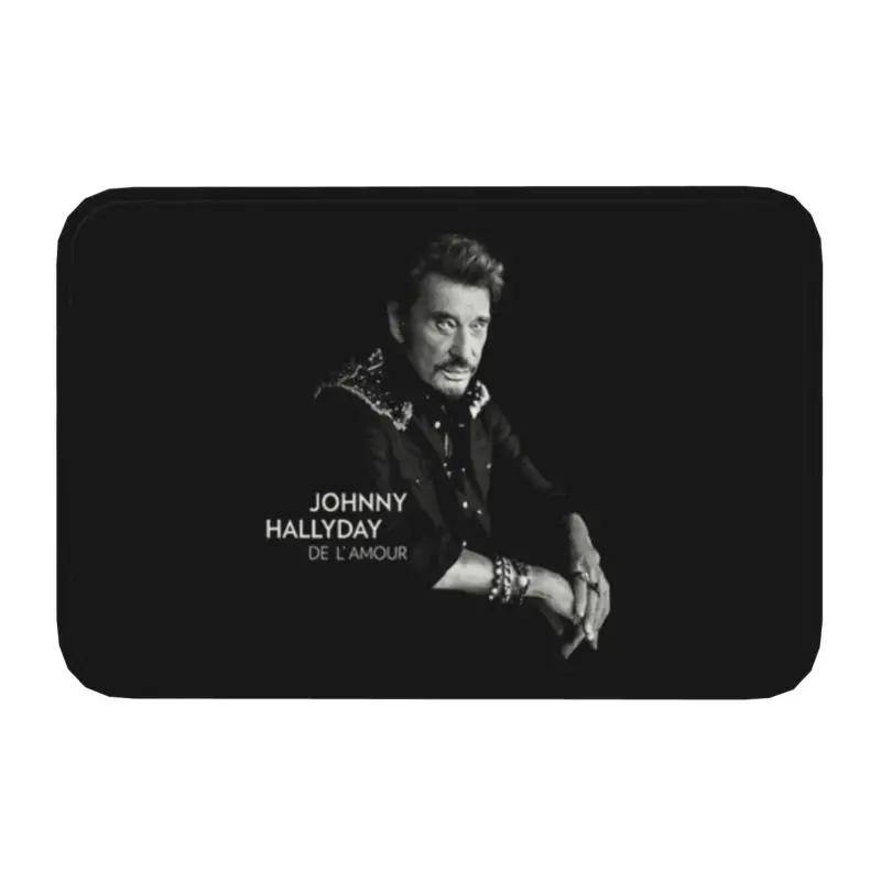 Rock Johnny Hallyday Door Floor Bath Kitchen Mat Anti-Slip French Singer Music Doormat Living Room Entrance Rug Carpet Footpad