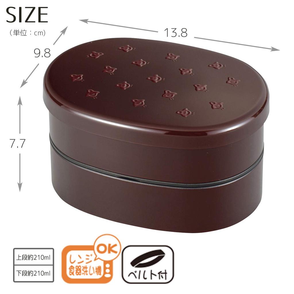 Miyamoto Sangyo Lunch Upper Container Lower Container Houndstooth Clean Coat Box, Tamuke, 210ml, 210ml, Wamon, Oval, Pattern,