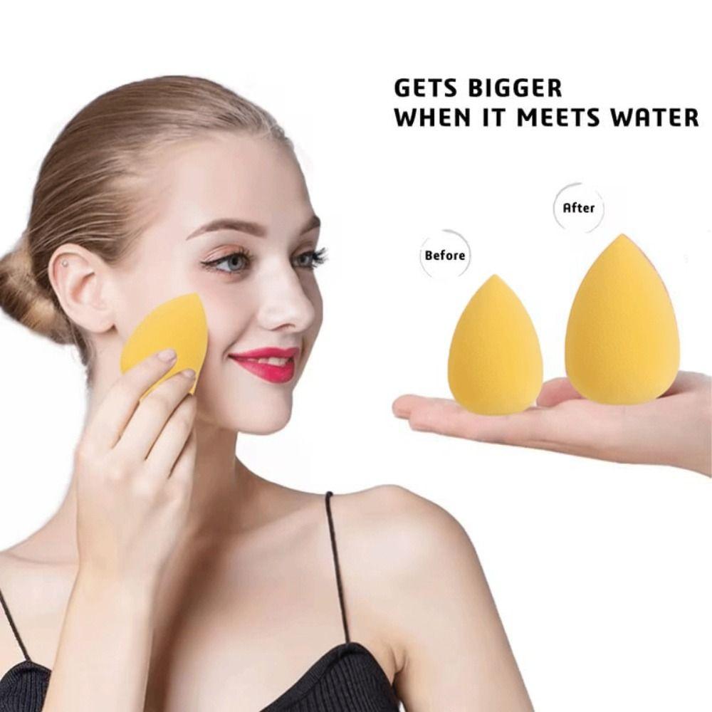 with Egg Case Makeup Sponges Set Yellow Face Makeup Tools  for Foundation Application