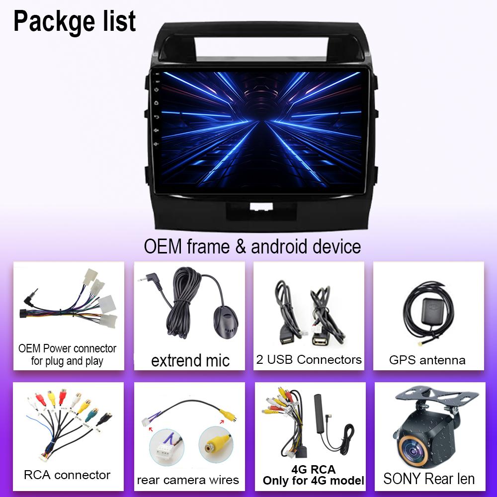 Для Toyota Land Cruiser 11 200 2007-2015 Android 14 Беспроводной Carplay Радио Стерео GPS 5GWIFI Навигация Мультимедиа Нет 2din DVD