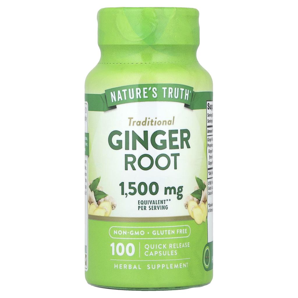 Nature's Truth Ginger Root, 1,500Mg, 100 Rapid Release Capsules (750Mg Per Capsule)