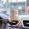 Cat Car Hanging Ornament Cartoon Cat Rearview Mirror Air Charm Cute Cat Interior Decoration for Cat Lovers