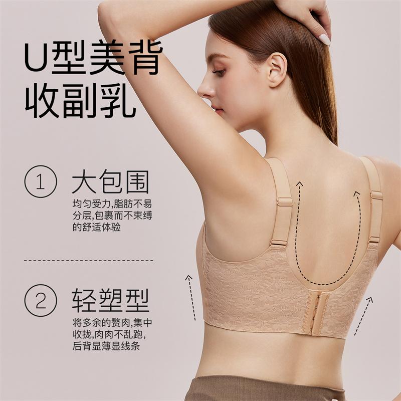 Big chest bra, full cup, thin design, gathered together, anti sagging, no steel ring, lifting, full coverage, chest revealing, small text bra