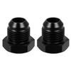 Uxcell Автомобильный AN10 Штуцер-заглушка Торцевая крышка Контргайка Фитинг Алюминиевый сплав Шестигранный соединитель Черный, Упаковка из 2 шт.