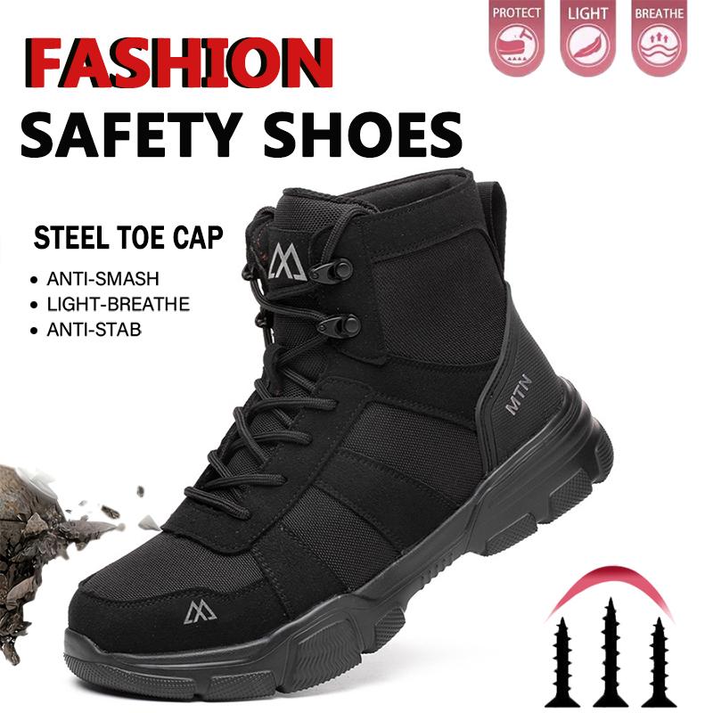 Anti-impact And Anti-piercing Work Shoes Men Lightweight Breathable Safety Shoes Indestructible Construction Working Boots Men