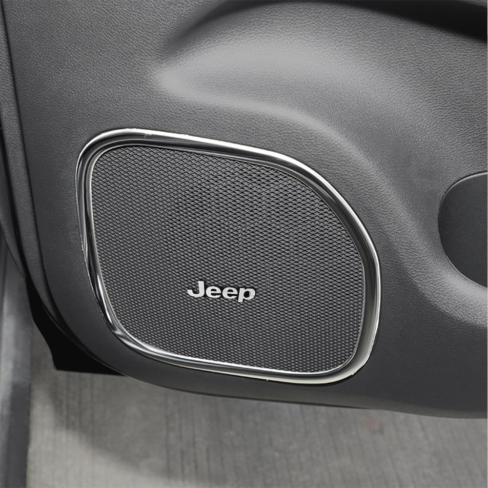 2/4PCS Car Audio Sticker 3D Metal Auto Badge Decal Decoration Accessories For Jeep Renegade Wrangler Compass Cherokee JK Rubicon ALX1