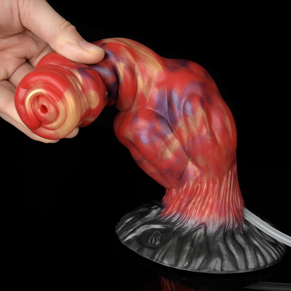 Ejectable Water Spray Dildo - Realistic Silicone Dog Penis Toy for Women, G-Spot Stimulation Adult Sex Toy with Squirt Function