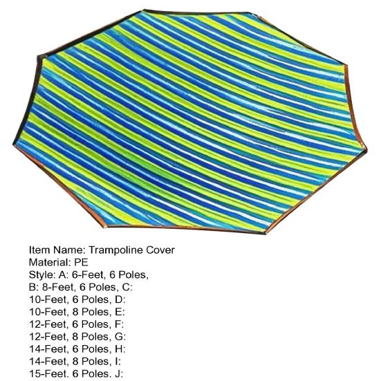 6/8/10/12/14/15/16-футовый тент для батута, устойчивый к УФ-излучению, водонепроницаемый, всепогодный, для улицы, 45820 стоек, батут