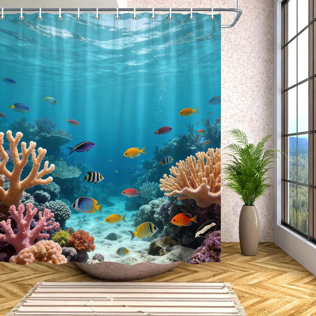 Spiral Galaxy in Deep Space with Asteroids Waterproof Shower Curtain for Cosmic Bathroom Decor