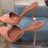 Летние новые туфли из лакированной кожи с открытым каблуком, сексуальные и модные босоножки с острым носком для женщин