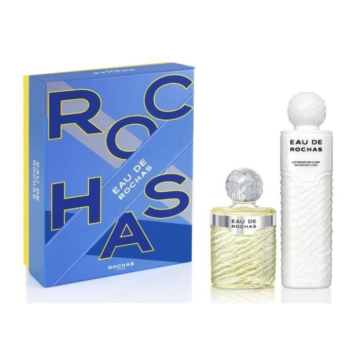 Coffret parfum - ROCHAS - Eau de Rochas - EDT 220 ml + Lait corps 500 ml - Eau fraîche - Florale - Femme