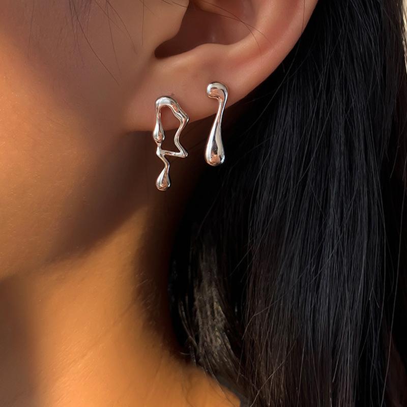 Модные серьги-капли большого размера в золотом цвете в виде металлических ракушек для женщин, геометрические, неправильной формы, винтажные, простые серьги, ювелирное украшение, подарок для вечеринки