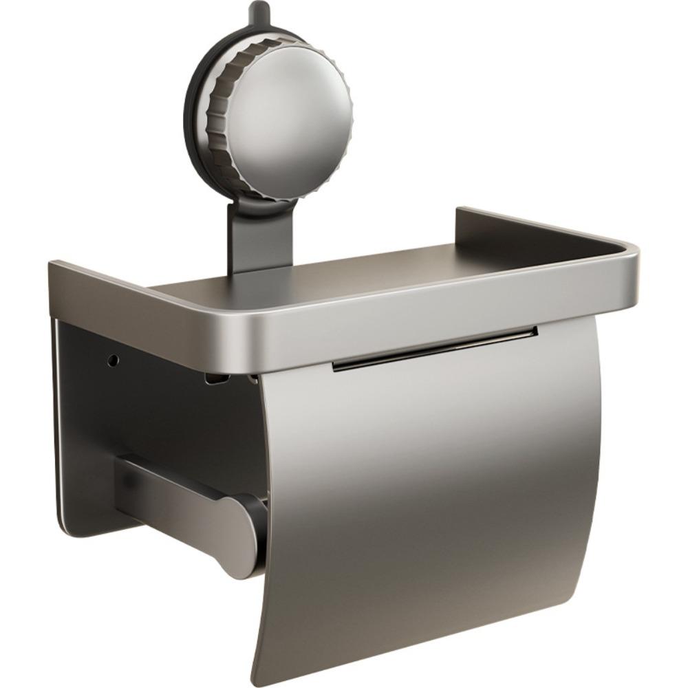 Wall-Mounted Toilet Roll Paper Storage Rack Suction Cup Bathroom Paper Holder for WC Decor