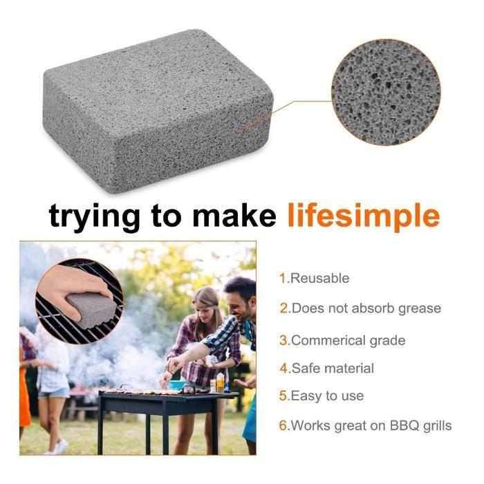 Pierres de nettoyage pour barbecue - Lot de 10 - Pierre ponce naturelle - Sans fils métalliques - Antidérapantes