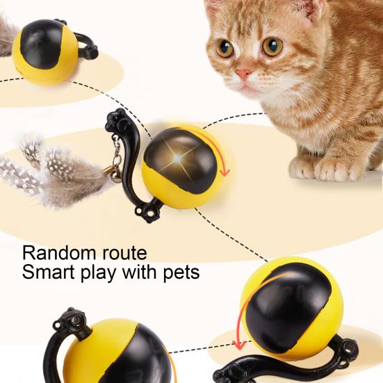 Интерактивная игрушка для кошек, перезаряжаемая автоматическая игрушка для кошек, мяч с дистанционным управлением, активируемый движением, самокатящийся мяч для домашних кошек