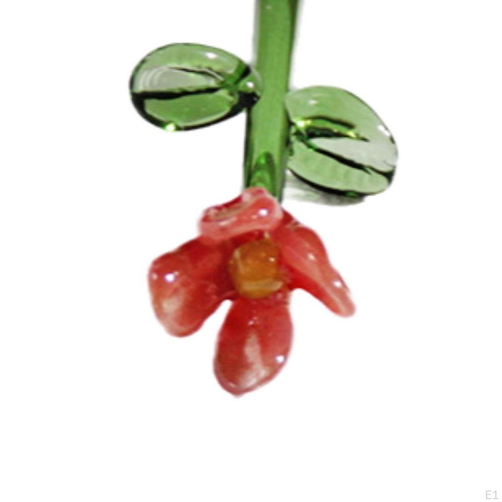 Glass Flower Figurine for Home And Office, Miniature Decorative Piece Summer Events
