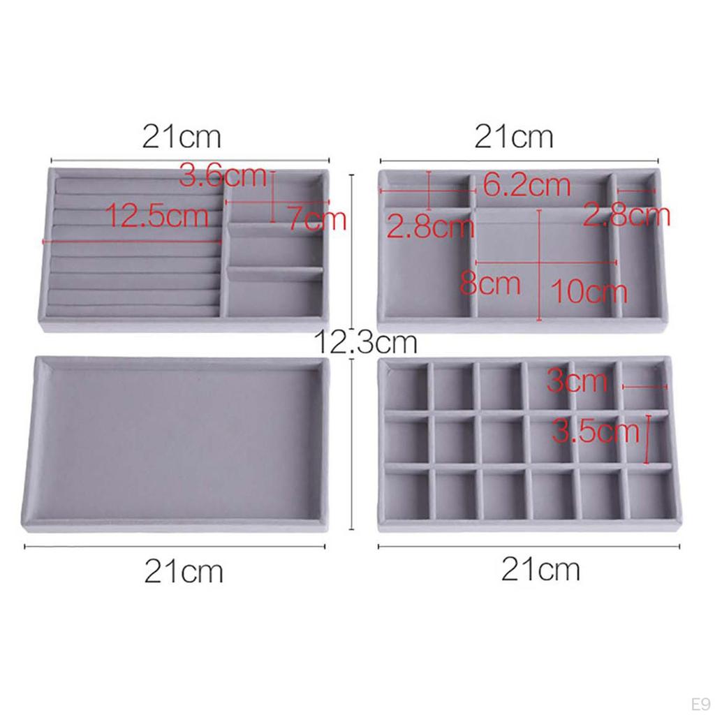Штабелируемый лоток для ювелирных изделий-органайзер для ящика для хранения серег, ожерелья, браслета