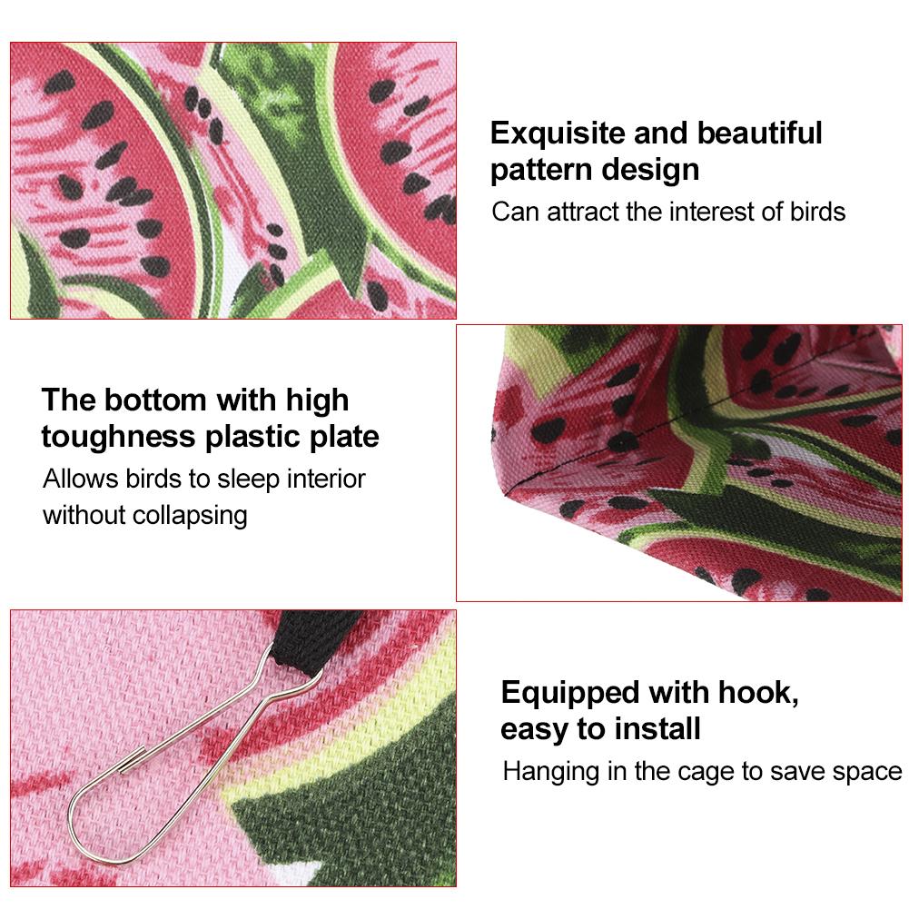 1PCS Spring Summer Canvas Pet Hammock Hanging Cave Bed for Parrots and Other BirdsWatermelon L
