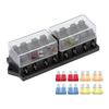 8 Way Car Long Blade Fuse Holder Box DC 12V 15A with 8pcs Fuse Universal Vehicle Accessory