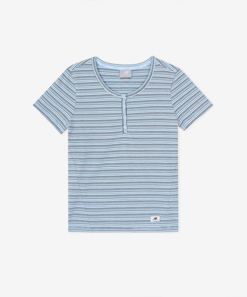 Nyuballanseu Nbneg3W122 / Женская футболка-henley с коротким рукавом (Л/Синий)