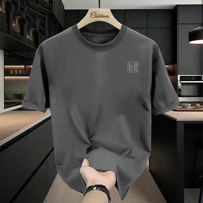 Мужская летняя футболка с коротким рукавом из 100% хлопка, плотная – 2025, трендовый свободный крой