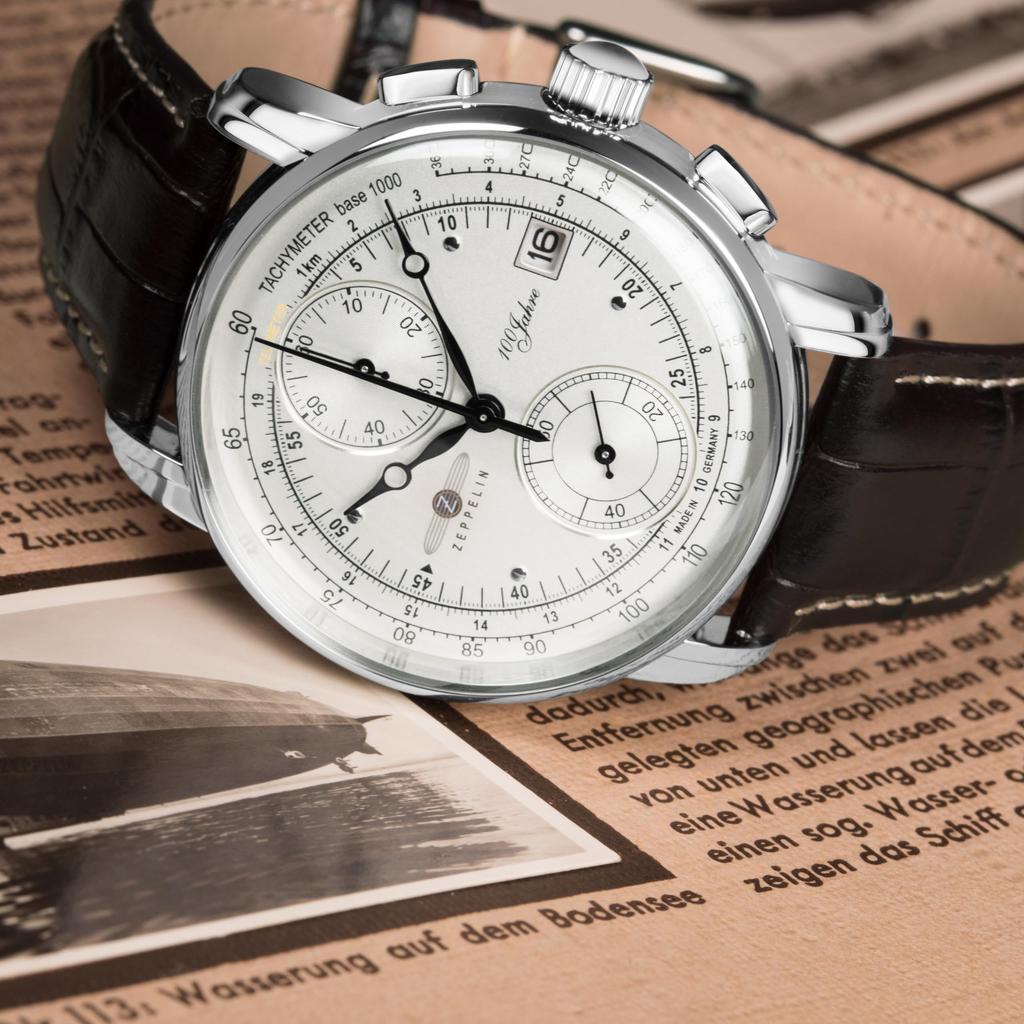 Watch Special Edition 100 Years 100th Anniversary Silver Dial Stainless Steel Quartz Germany Watch Brown [Zeppelin] 41.5MM 8670-1 Men's [Item]