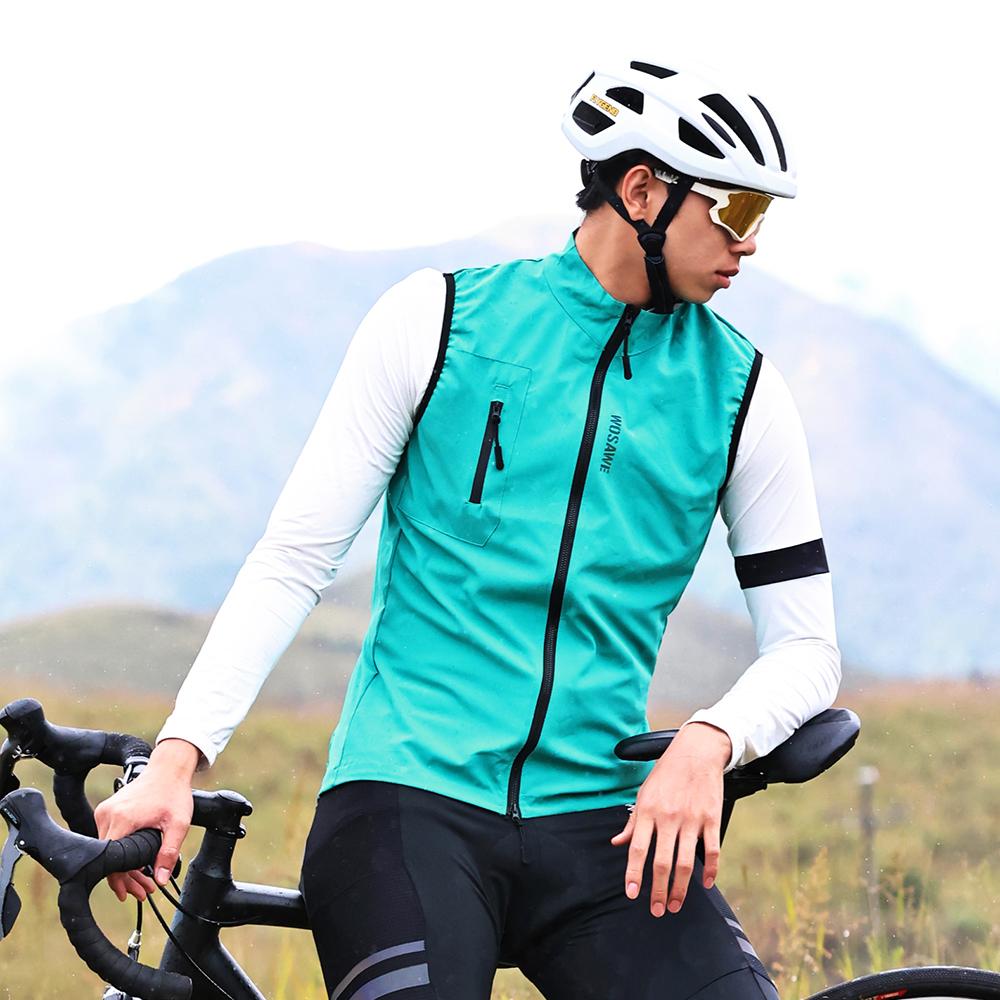 Wosawe Cycling Windbreaker Men Bicycle Vest Sleeveless Cycling Jacket Reflective Gilet Outdoor Sports Running Top