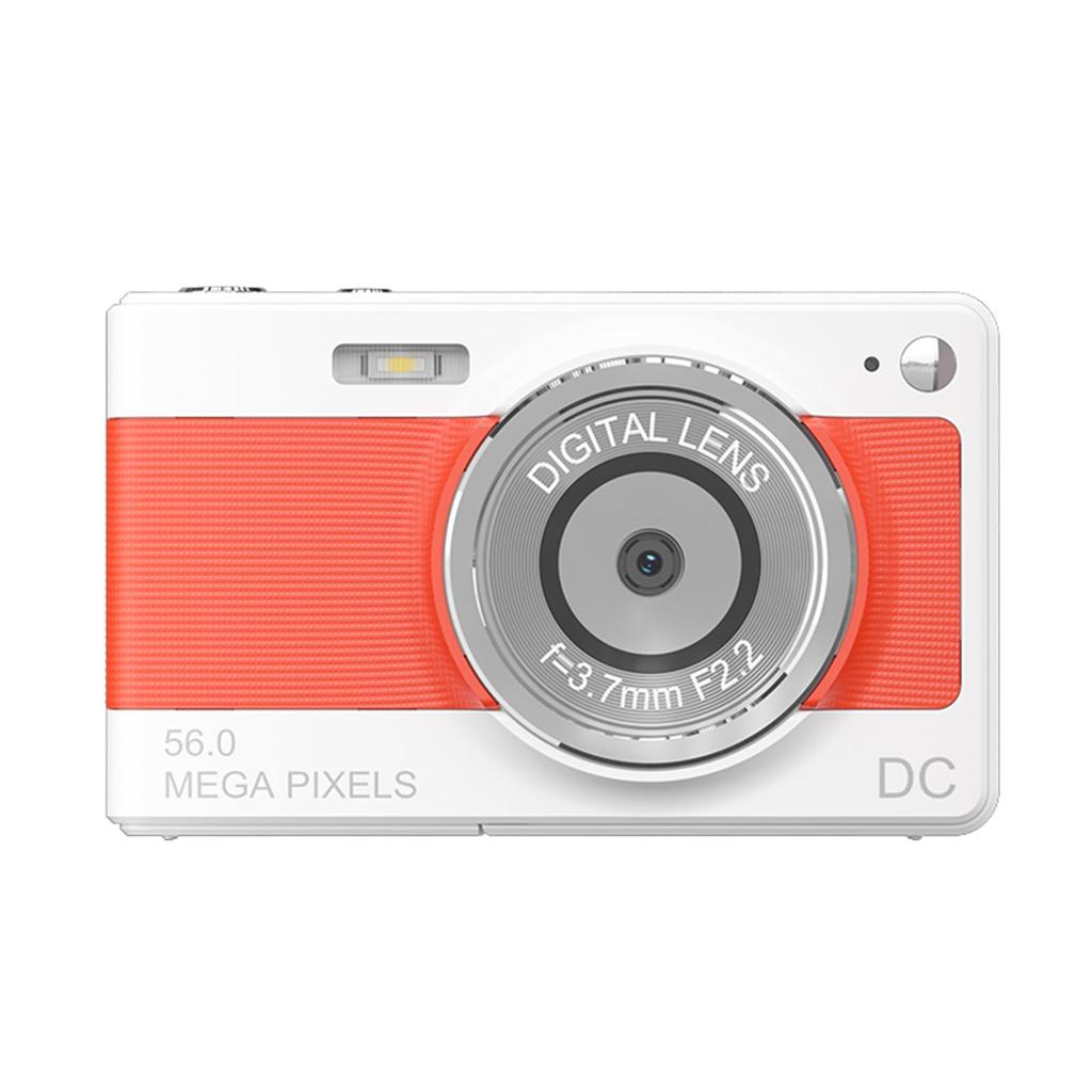 D15 Compact Digital Camera, Easy To Use, Digital Zoom, Autofocus, SD Card Included, Webcam for Kids and Beginners (Orange)