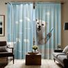 2 шт. HD Polar Bear декоративная занавеска с кистью Синяя завязка цифровая печать занавеска Украшение дома стиль Украшение гостиной