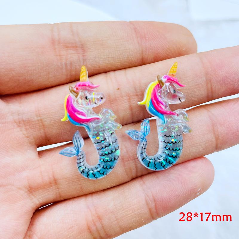 20/10 Pcs New Cute Resin Cartoon Unicorn Flat Back Cabochon Scrapbook Kawaii Diy Embellishments Charm Decorate Accessories A86