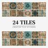 24 штуки плитки в европейском стиле, наклейки на стены, водонепроницаемые и маслостойкие наклейки для плитки для кухни и ванной комнаты, самоклеящиеся