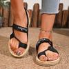 Модная женская обувь 2025 Горячая распродажа Сандалии женские на резинке Модные сандалии с перемычкой на пальце Летние больших размеров Пляжные Легкие Удобные Плоские сандалии