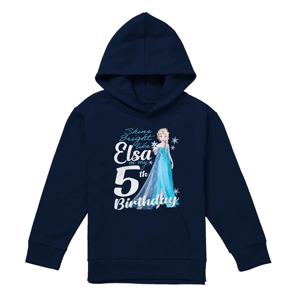 Frozen Childrens/Kids Bright Like Elsa 5th Birthday Pullover Hoodie