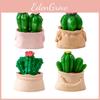 Adorable Resin Mini Cactus Figurine Cute Desktop Plant Decoration For Home Garden