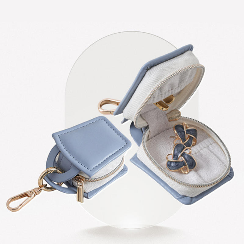 Портативная мини-шкатулка для украшений из ПУ Минималистичные подарки Чехол для хранения украшений Брелок Дорожная сумка Сумка для подвесок Аксессуары