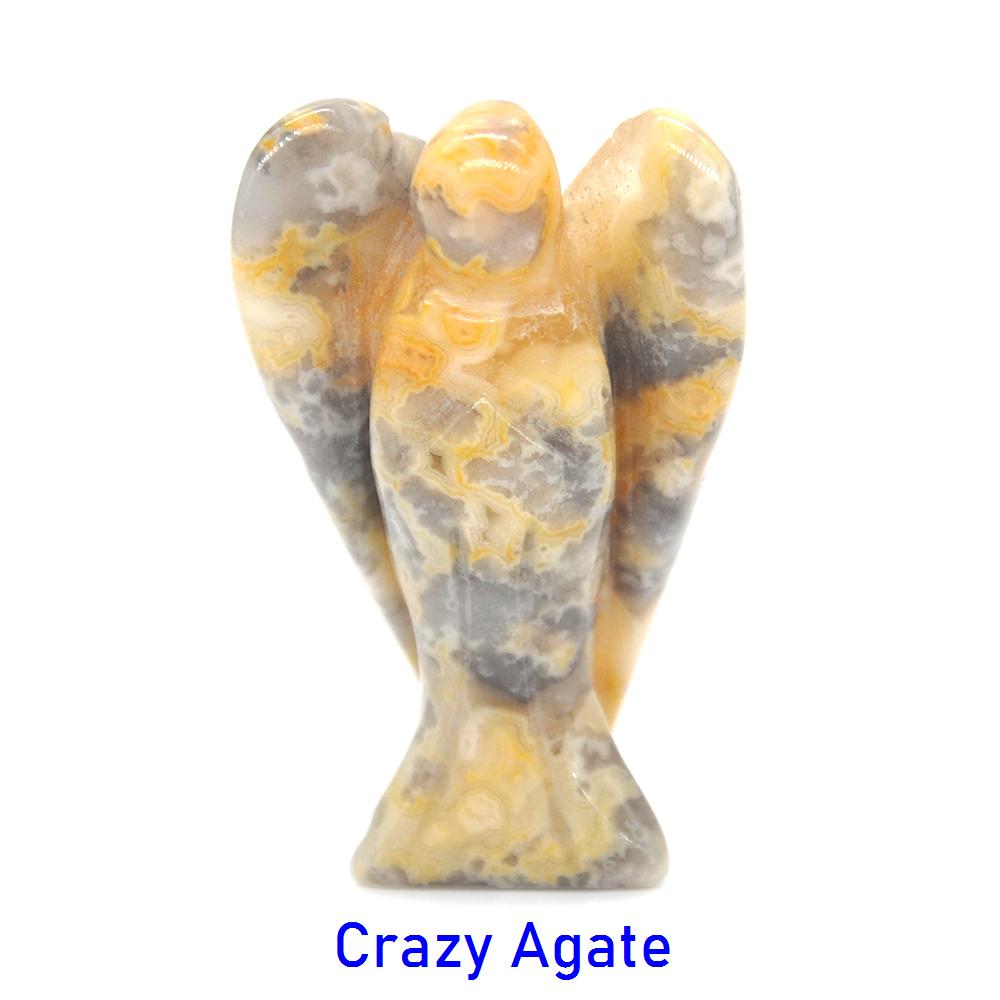 1,5" Фигурка Ангела-Хранителя Статуэтка из Натурального Целебного Кристалла Домашний Каменный Декор Кабинет Поделка Подарок Безделушка Комнатное Украшение
