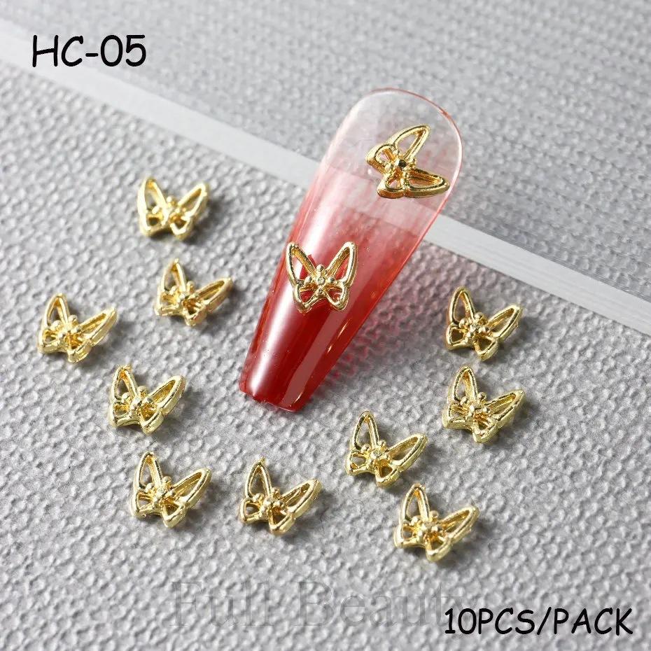 Nail Art Accessories 10 Pieces Butterfly Alloy Wings Hollow Metal Butterfly Nail Diamond Accessories