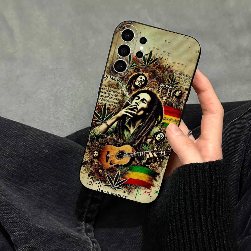 Чехол для телефона Bob-b m-marley для Samsung S25, S24, S21, S22, S23, S30, Ultra, S20, Plus, Fe, Note, 10, 9, 5G Черный