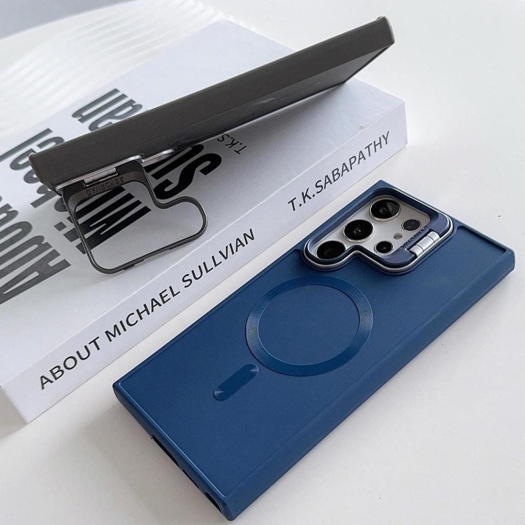 Suitable for Samsung S24ultra Mobile Phone Case Magnetic S23s22ultra Lens Bracket S24plus Protective Case for Men