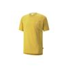 Solid Color Pocket Embroidered Logo Short Sleeve T-Shirt Men Tops Bamboo-Yellow 533463-31
