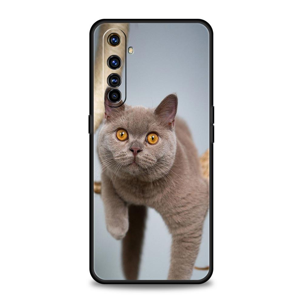 Phone Case For Realme 12 11 10 9 8 5G 7 6 GT5 GT3 GT2 Pro Plus C21 C11 C25 C35 GT Neo 2 3 3T 5 Cover British Shorthair Cat