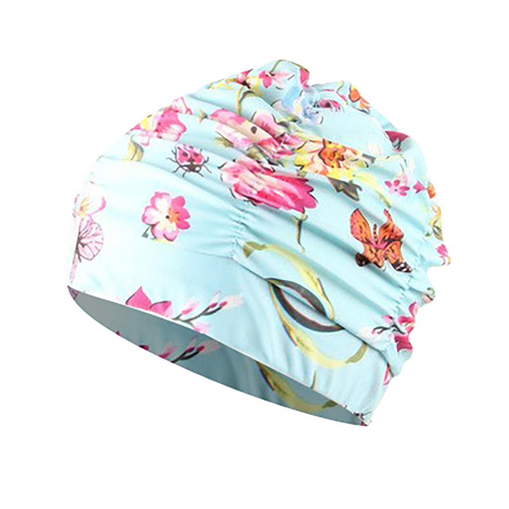 Женская модная плиссированная удобная шапочка для купания большого размера с длинными волосами и ушками для плавания