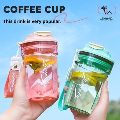 Водяная чашка женская высокоценная кофейная чашка студенческая большой емкости портативная спортивная чашка мужская пластиковая чашка